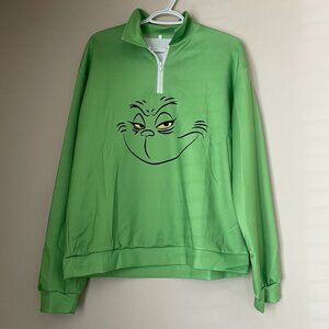 Grinch Face Quarter-Zip Sweatshirt